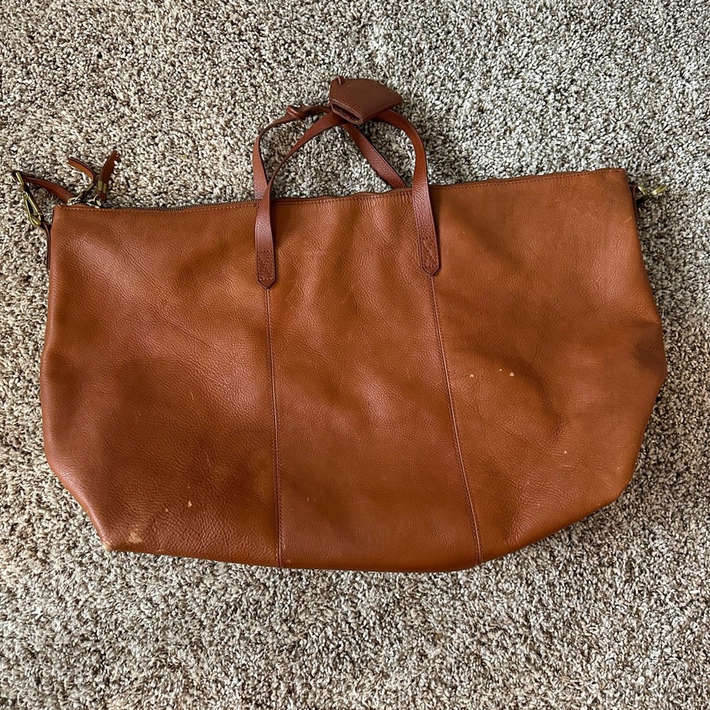 Madewell leather overnight bag